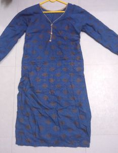 Blue Printed Staight Kurta