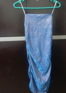 ruched bodycon shimmer dress