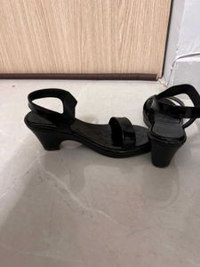 Black Patent Ankle Strap Sandals