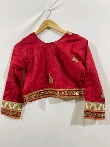 Women Red And Golden Lehenga