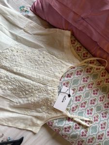 Westside white chikankari spaghetti kurti