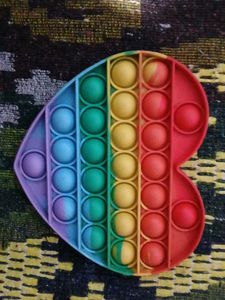 Rainbow Heart Pop It Toy