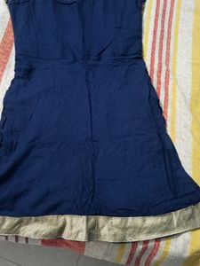Jari Neavy Blue Women Kurta