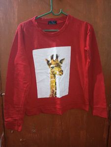 Red Giraffe Print Sweatshirt