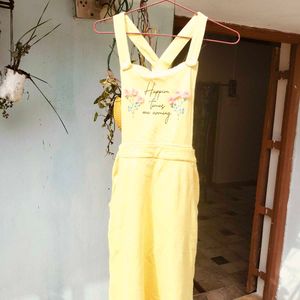 Yellow Floral Overalls