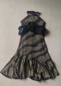One Piece Midi Bodycon Western Stylish Black Dress