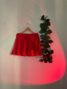 Salmon Red Mini Skirt For Those Late Night Dinners