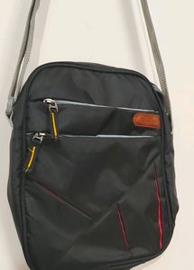 Unisex Black And Red Sling bag (Crossbody)