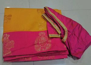 Elegant Yellow &amp; Pink pattu saree