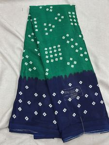 Green & Blue Bandhani Saree