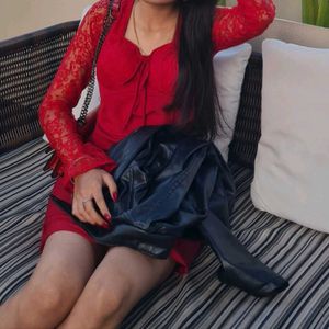 Red Lace Mini Dress