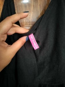 Black V-Neck Mini Dress