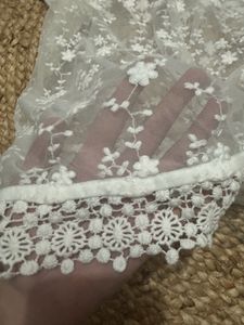 Off White Net Partywear Top