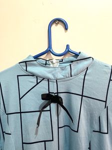 Sky Blue Top With Fluffy Sleeves