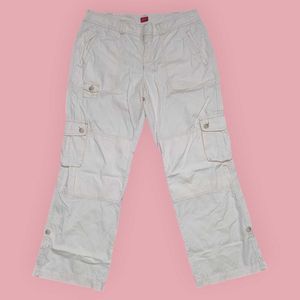 Like-New Esprit Women&#39;s White Cotton Cargo Pants