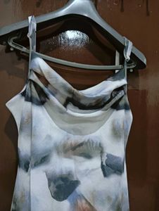 Marble Print Slit Dress