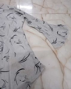 Abstract Print Long Sleeve Tunic
