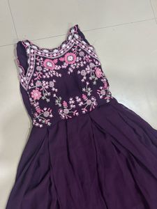 Elegant Purple Embroidered Dress