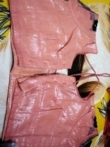 Beautiful Pink Embellished Saree with peticot, blo