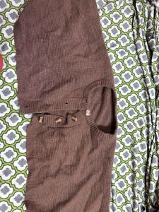 Brown Knit Vest with Buttons