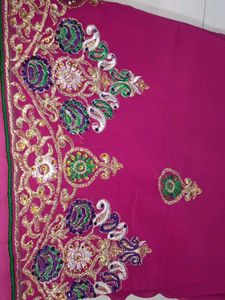 EMBROIDERED SAREE WITH TIKLI WORK