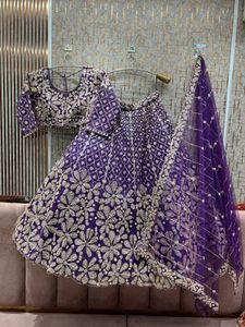 Handwork Gorgeous Purple Lehenga Choli with Dupatt