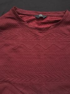 Maroon Textured Crop Top