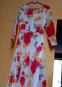 Floral Print Dress With Dupatta