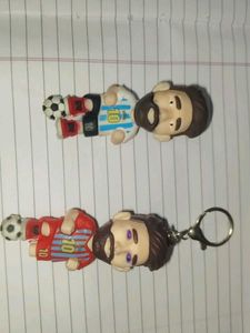 Messi Football Keychains and 1 clay toy
