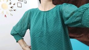 Green Polka Dot Top