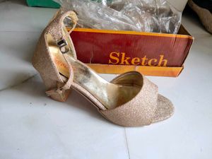 Rose Gold Shimmer Block Heels