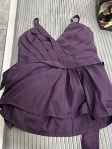 Elegant Purple Tie-Waist Top