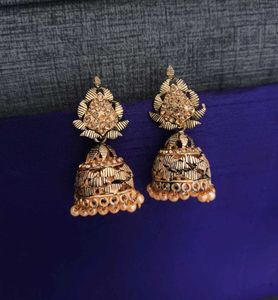 Golden Jhumka Earrings