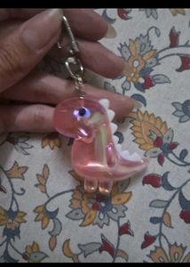 SAVANA Cute Pink Dinosaur Bag Charm