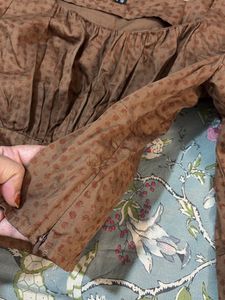 Brown Square Neck Top