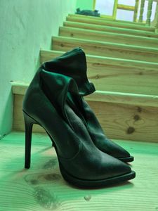 Black Stiletto Sock Booties