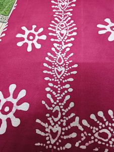 Burgundy &amp; White Print Fabric