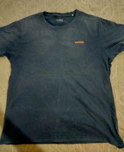 Navy Blue DISCOLOURED T SHIRT.
