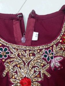 Kids Elegant Maroon Ethnic Gown