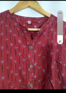 Burgundy Button-Down Top.