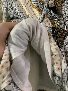 Nude Printed Short Frock