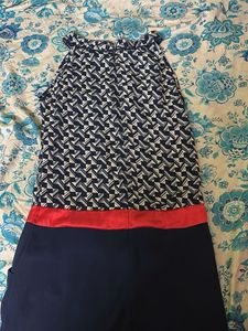 Navy Blue Sleeveless Striped Jumpsuit | Knee-Lengt