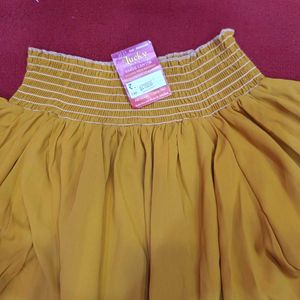 Mustard Smocked Neck Top