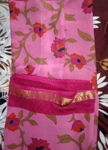 Pink Floral Saree