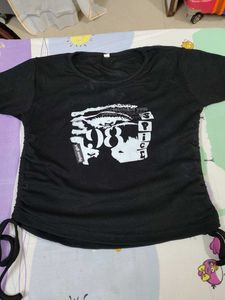 Black Graphic Print Tee