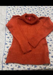 Cozy Orange Turtleneck Sweater