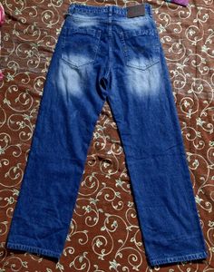 Vintage Blue Denim Straight Jeans