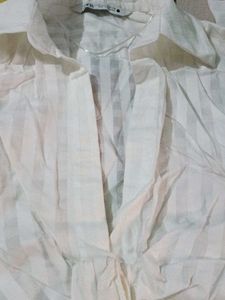 Striped Tie-Front Blouse