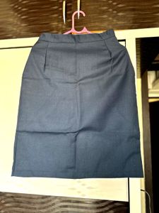 Navy Blue Straight Skirt