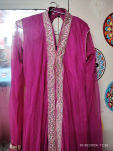 Pink Anarkali Suit Chudidar And Dupatta